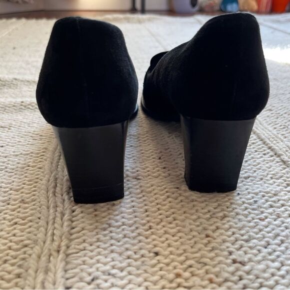 Stuart weitzman vintage black suede chunky heels with buckle strap - Picture 4 of 8